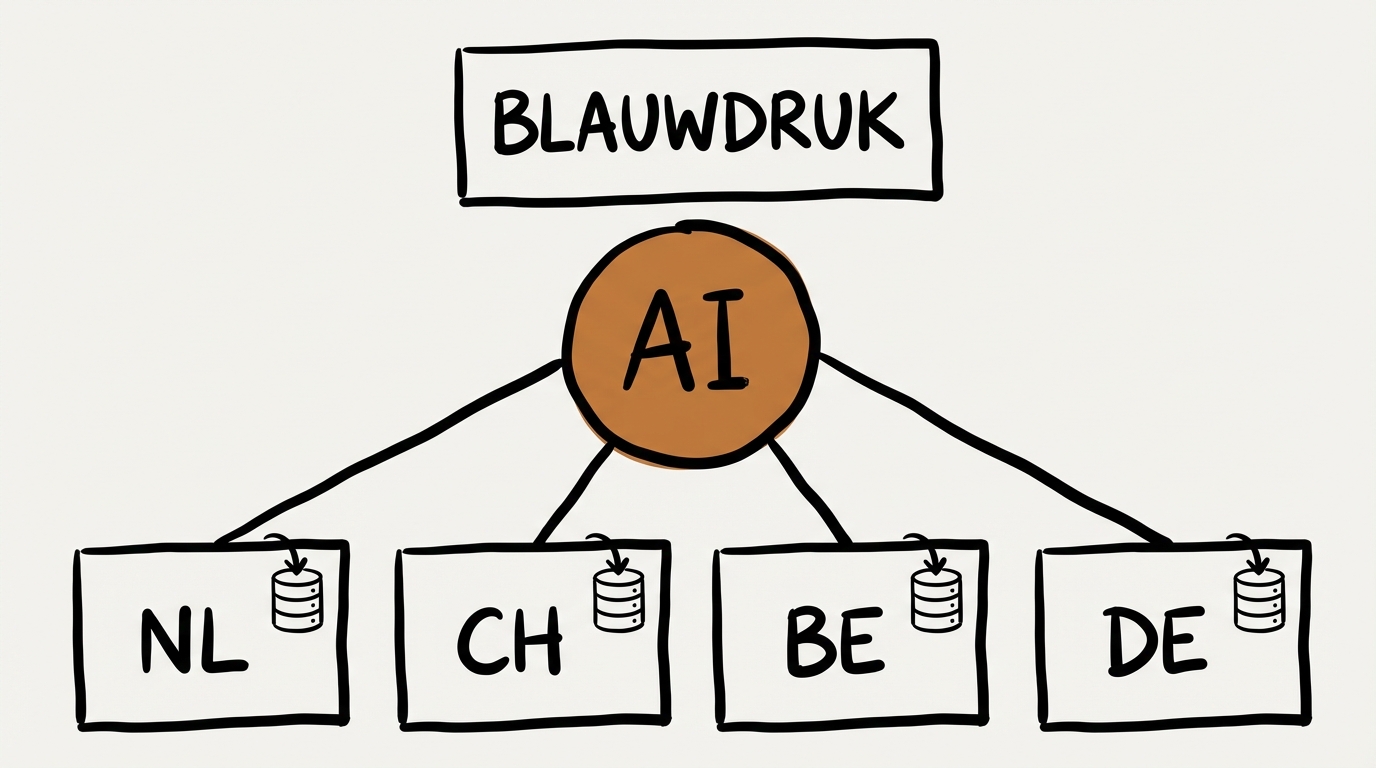 Eén blauwdruk, vier geïsoleerde instanties met gedeelde AI